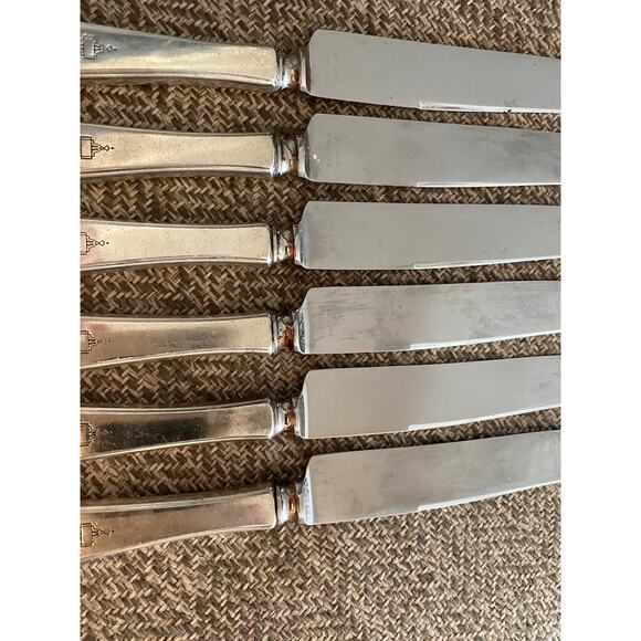 Antique Dinner Knives Bird of Paradise Oneida, 1923 Silverplate Deluxe Stainless - Picture 6 of 7